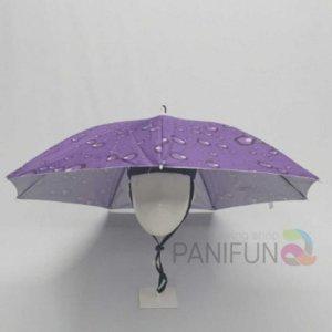 퍼플 우산 파라솔 머리에쓰는 중 캡 모자 자외