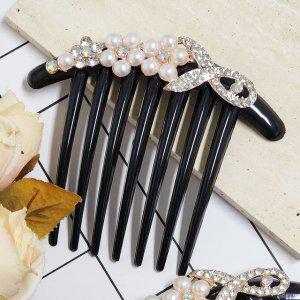 진주 머리 꽂이 진주꽃 뒤꽂이 머리장식 헤어장식 올