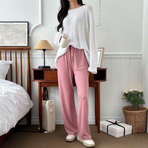 여성 팬츠 라인 찰랑 세로 통 와이드 편한 바