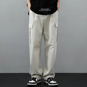 와이드 남자슬랙스 커플홈웨어 카고바지 남자밴딩