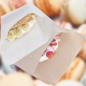 종이와플봉투 테이크아웃 크로플 포장 250매 갈색종이