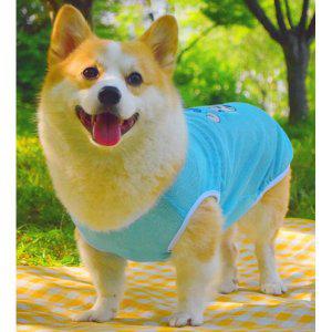 강아지 큐트 메쉬 쿨링 나시티 스카이 5XL 1P 티셔츠