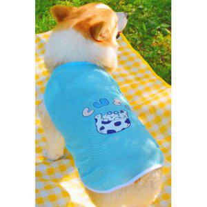 강아지 큐트 메쉬 쿨링 나시티 스카이 6XL 1P 티셔츠