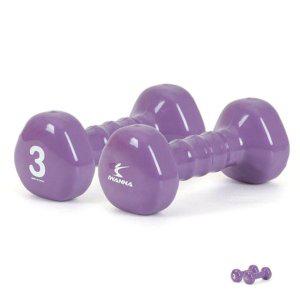 아령거치대 근력운동기구 아령 PVC 삼각 3kg 1개 스모키퍼플 헬스용품 레이닝