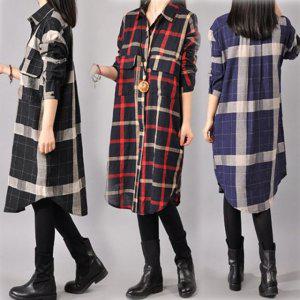 긴남방 체크남방 체크롱남방 남방 롱체크 여성용