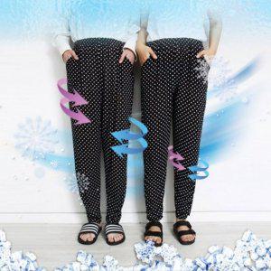 여름 고무줄바지 남성쿨바지 여자 쿨 냉장고바지