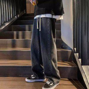 남성여름청바지 남자연청바지 안감 롤업청바지 남