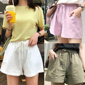 LKP014 밴딩 린넨 여성 반바지 여성반바지
