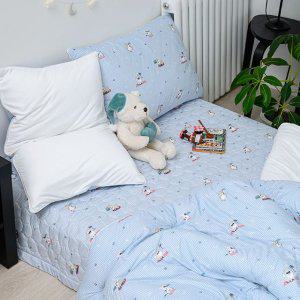 애니멀 소프트 이불패드세트 Q 블루 먼지없는 침구