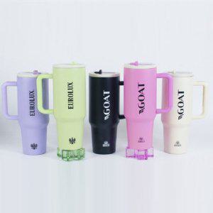 손잡이 텀블러 1200ml 1P 접이식 빨대 대용량 물병