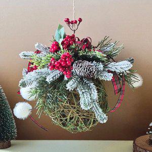 크리스마스 폼폼이 공 장식 1P 벽장식 파티룸 소품