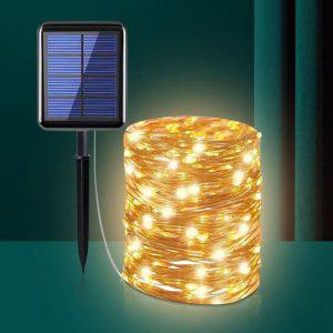 야외 LED 태양열 정원등 크리스마스 트리 소품 캠핑 전구 태양광 줄조명 - 12m