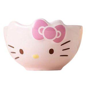 산리오 도자기 얼굴 밥그릇 헬로키티 핑크 1P 밥공기