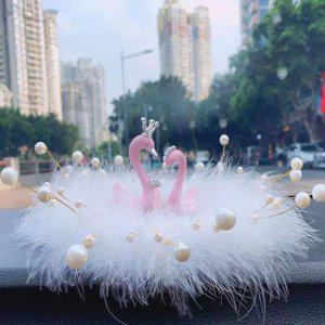 미니 백조 장식 진주 깃털 패드 카페 거실 예쁜 촬영 인테리어 소품 미니어처