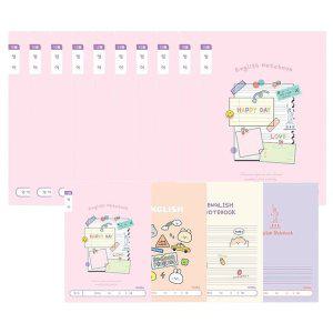 초등 저학년 넓은칸 영어 노트 랜덤 10개 1P 공책