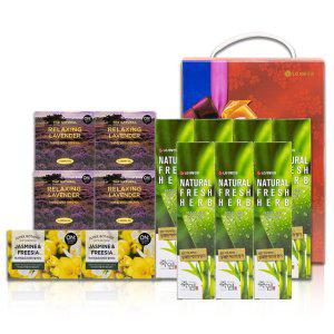 죽염 허브 치약 130g 7입 + 라벤더 비누 90g 4입 + 쟈스민 비누 80g 2입 _(3개입)