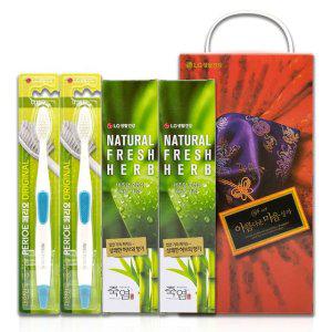 죽염 네츄럴 허브 치약 + 페리오 미세모 칫솔 셋트 _(7개입)