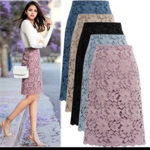 레이스 정장스커트 빅사이즈 숙녀복 여성 자수