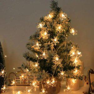 데코눈꽃전구6M40알 집들이선물 캠핑 조명 텐트 인테리어 크리스마스 가랜드 트리 파티 장식