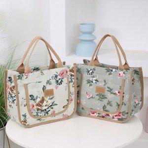 로즈토트백 가방 도시락가방 직장인 점심 런치백 미니 스퀘어 보조 손목 손가방 지퍼