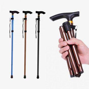 4단접이식지팡이 보행 보조 경량 노인 미끄럼방지 어르신 케어 등산스틱 실버용품 휴대 안전