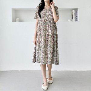 롱치마 까실이 원피스 브이넥 플레어 SD-25