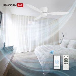 유니콘 IOT 52인치 스마트 실링팬 저소음 원격제어 리모컨 LED조명 DCF-K52077