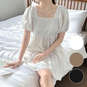 짧은원피스 스퀘어넥 키작녀 치마 A라인 A라인