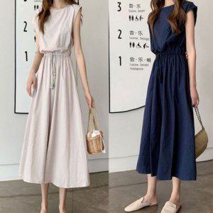 까이유 여름원피스 여자치마 빅사이즈 민소매 롱
