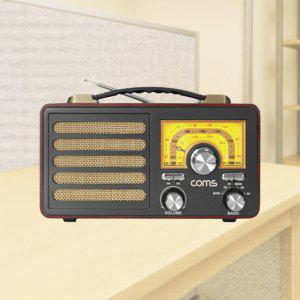 Coms주방 블루투스 빈티지 라디오 블랙 휴대용 스피커