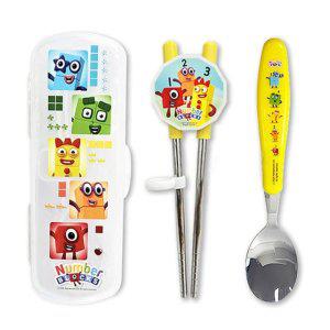 JMds 유유 도시락수저세트 넘버블럭스 한손에 교정 젓가락 스푼 케이스세트 수저세트