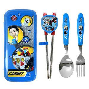 JMds 유유 도시락수저세트 헬로카봇15 무소음 교정 젓가락 풀세트 수저세트