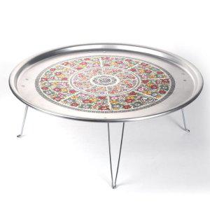 옛날 접이식 양은밥상 5호(66.5cm) 별왕대/양은발상