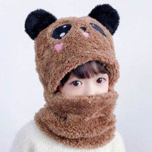 아동 팬더귀 털모자 비니 1P 겨울 보온 넥워머 패션