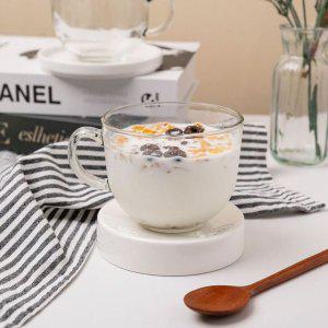 손잡이형 유리 머그컵 시리얼 우유 음료컵 다용도 컵