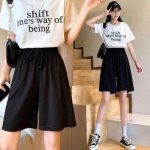 (엠에스)24078 플리츠 중간기장프리미엄 스트랩 반바지/여성바지/여름바지/밴딩바지/골지바지/세상편한바지