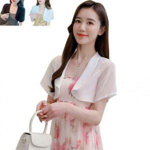 하절기드레스 베이직 니트집업 드레스 블레이저 가벼운 재킷 오버실루엣 숏상의 숏아우터 반소매 원피스상