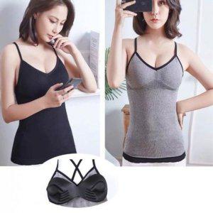 우먼 슬리브리스 크루넥티 여자 나시 이너나시수면복 유니크