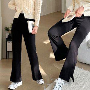 핀턱 옆트임 하이라이트 레이디스 허리 밴드 부츠컷트라우저 스탠다드 트레이닝세트 짐웨어 여성용 추리닝