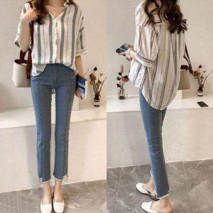 레이디스 여리 스타일핏일상 캐주얼셔츠 귀여운 타이트 쿨시즌 드레스셔츠 단정한 여성용 면접 브라우스 라