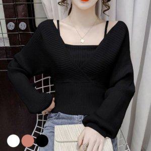 랩스타일 스퀘어 탱크탑 일체형 퍼프디테일 올데이암라인 우먼 롱티