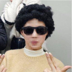 1개 블랙색상 사진 촬영 캐주얼폭탄 머리 가발 파마 뽀글 머리 가발 파티 행사 연극 이벤트