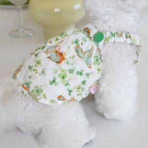 강아지 여름옷 클로버 그린 원피스 1P 반려견 나시