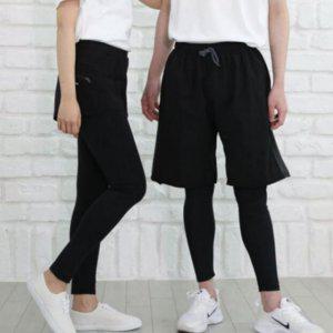 공용핏 트레이닝 요가 하이킹 클래식 레쉬가드하프바지 애슬레저팬츠 타이즈