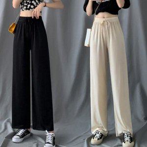 여자 썸머 냉장고 바텀스 허리밴딩 프리미엄아이스원단 일자바지 B형