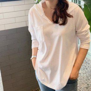 여중생 라이트 슬라브후드면티 라운드셔츠얇은면티 베이직 여성용 탑