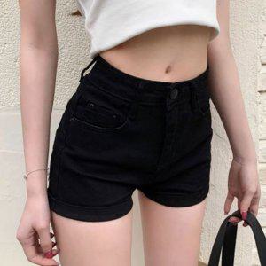 하이웨스트 슬림핏 프리미엄 약스판핫팬츠 데님반바지