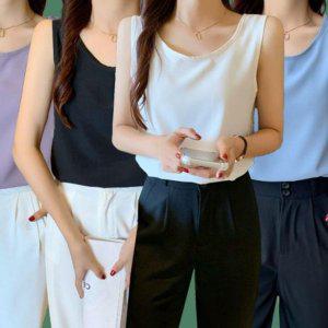 레이디스 썸머 모던탱크탑 언더레이어 슬리브리스 반팔티 나시 민소매티 여성나 시티 우먼 여름티 티탑