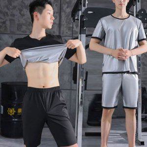 스포츠 땀복상의 땀복세트 반팔땀복세트 실버 남
