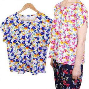 꽃보라 프리미엄탱크탑 나 상쾌한 썸머 할머니옷 플로럴프린트 꽃나시 탑